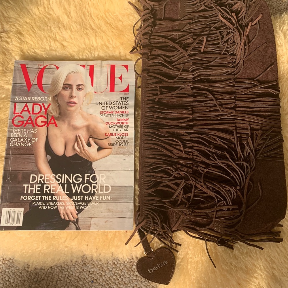 Bebe Leather fringe handbag